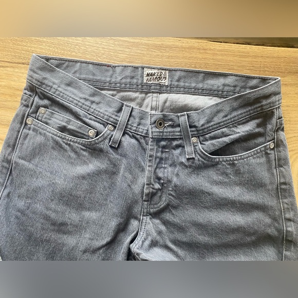 Naked & Famous Jeans Mens 32 x 29 Gray Selvedge Weird Guy Tapered - Picture 3 of 8